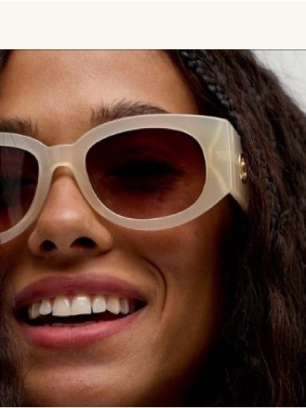Free People  Women’s Oversized Cream Sunglasses with Brown Lenses